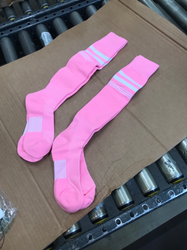 Photo 1 of 2 PAIR LONG PINK SOCKS 