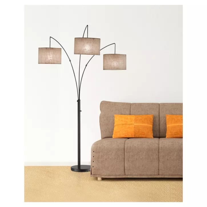 Photo 1 of 74" 3-way Trinity Arc Lamp Brown - Adesso

