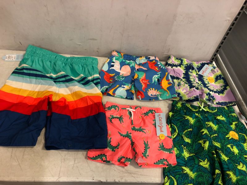 Photo 1 of 5 PC CLOTHING LOT -- SWIMMING TRUNKS FOR BOYS -- SEE PHOTOS FOR SIZES -- SOLD AS IS 