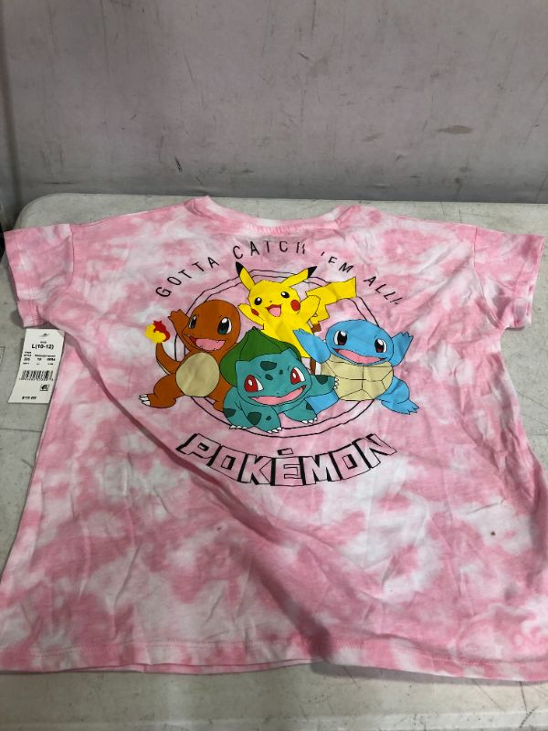 Photo 3 of Girs' Pokemon Tie-Dye Short Seeve Cropped Graphic T-Shirt - L 10/12
