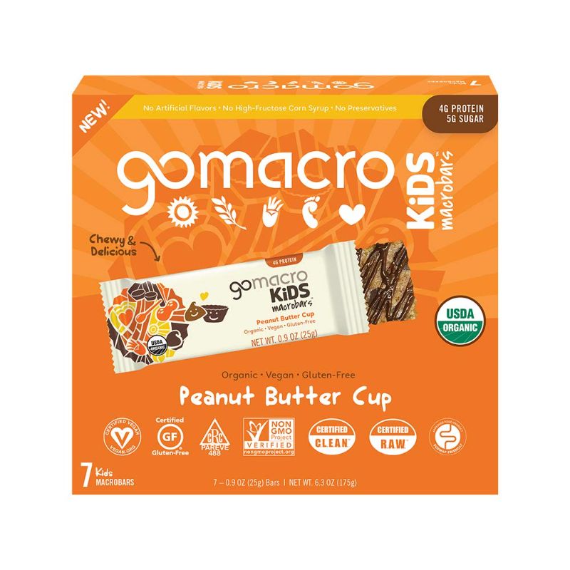 Photo 1 of 2 PACK GoMacro Kids MacroBar Organic Vegan Snack Bars - Peanut Butter Cup (0.90 Ounce Bars, 7 Count)
