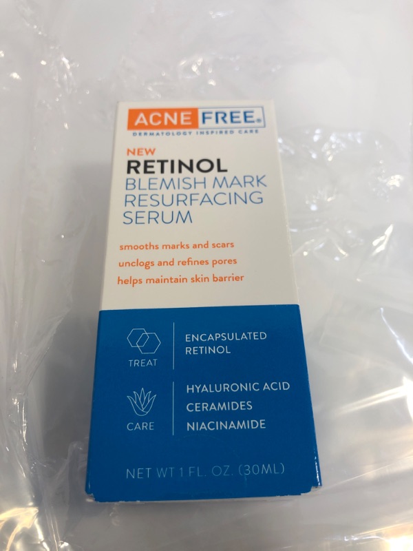 Photo 2 of AcneFree Retinol Blemish Mark Resurfacing Serum,with Hyaluronic Acid to Reduce Marks and Scars, Unclogs Pores, Protects Skin Barrier, 1 Ounce
