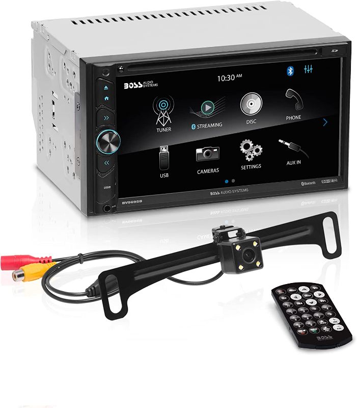 Photo 1 of BOSS Audio Systems BVB9695RC Car DVD Player - Double Din, 6.95 Inch Touchscreen, A-Link (Screen Mirroring) Bluetooth Audio and Hands-Free Calling, DVD, USB, SD Aux AV In, AM/FM, Backup Camera Included
