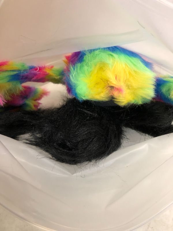 Photo 3 of 2 PACK Hairy Black Spider, Scary Giant Spider Fake Large Spider BLACK/ RAINBOW
