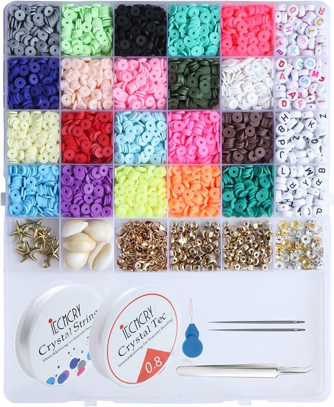 Photo 1 of 5400 Pcs Flat Round Polymer Clay Spacer Beads for Jewelry Making Bracelets Necklace Earring DIY Craft Kit with Pendant and Jump Rings - Creat 20-40 Pack Bracelets (6mm 24 Colors Beads)
factory sealed