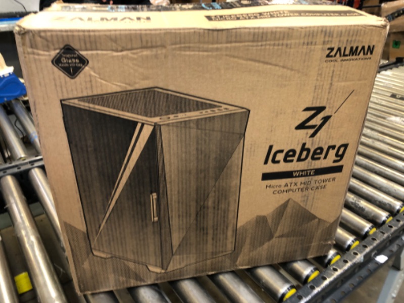 Photo 4 of Zalman Z1 Iceberg mATX Mini Tower Gaming Computer Cases, Full Mesh, Hinged Side Panel & Tempered Glass, USB 3.0 (White)