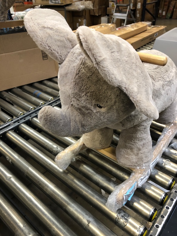 Photo 3 of Baby GUND Elephant Rocker with Wooden Base Plush Stuffed Animal Nursery, Gray, 23"