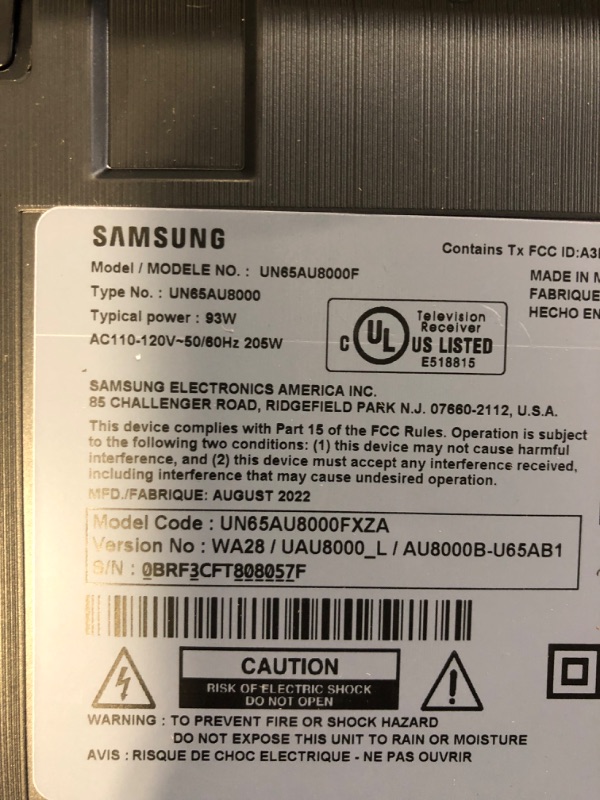 Photo 2 of SAMSUNG 65-Inch Class Crystal 4K UHD AU8000 Series HDR, 3 HDMI Ports, Motion Xcelerator, Tap View, PC on TV, Q Symphony, Smart TV with Alexa Built-In (UN65AU8000FXZA, 2021 Model) 65-Inch TV Only