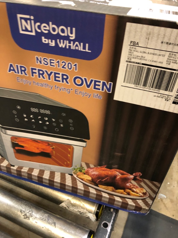 Photo 2 of Air Fryer Oven,Whall 12QT 12-in-1 Air Fryer Convection Oven,Rotisserie,Roast,Bake,Dehydrate,12 Cooking Presets,Digital Touchscreen,Stainless Steel,with Accessories&Recipes unable to check for functionality.
