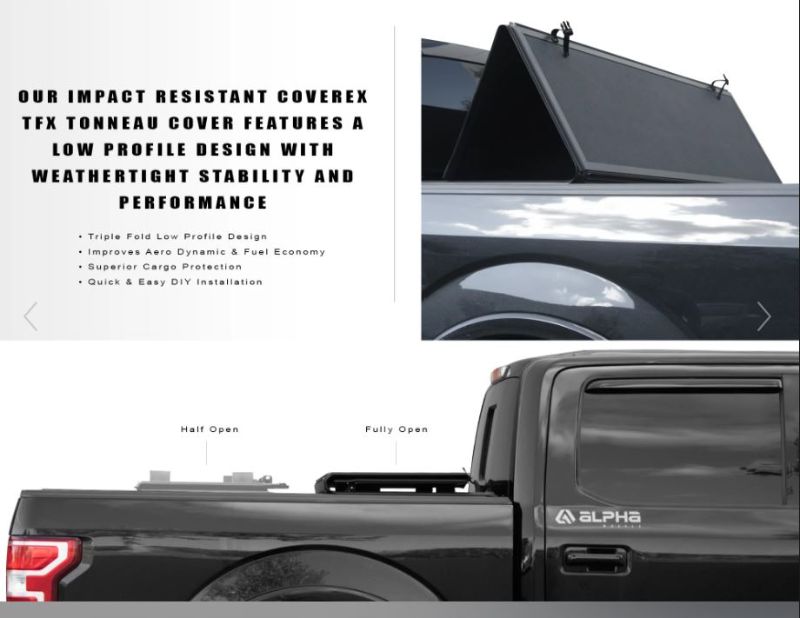 Photo 1 of  COVEREX TFX SERIES FOLDING TRUCK BED TONNEAU COVER (5.8 FT BED) (Unknown Vehicle Model) ------Opened for pictures, New 