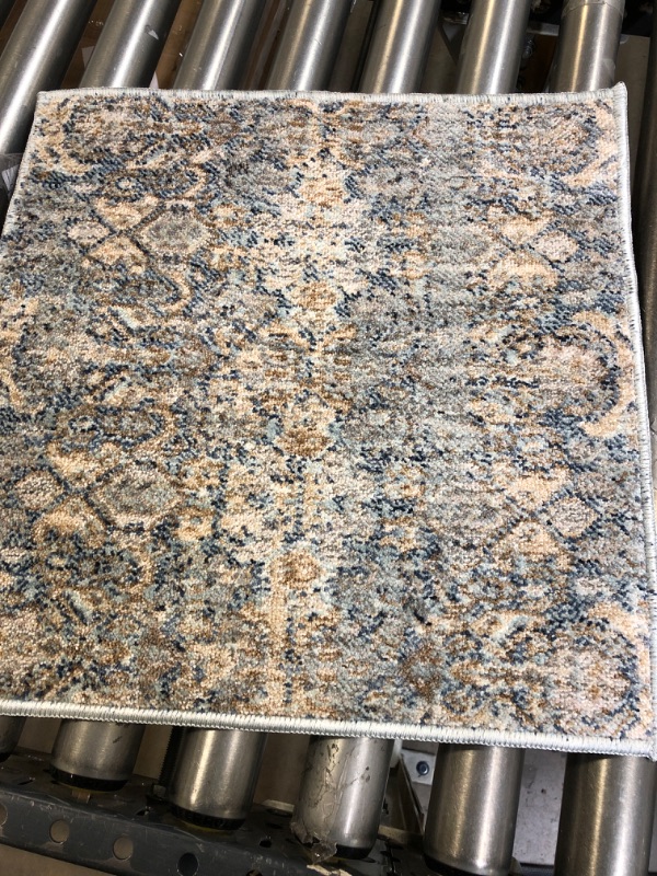 Photo 2 of Angela Rose x Loloi Blake Collection BLA-02 Ocean / Mocha, Transitional 18" x 18" Sample Rug Ocean / Mocha 18" x 18" Sample