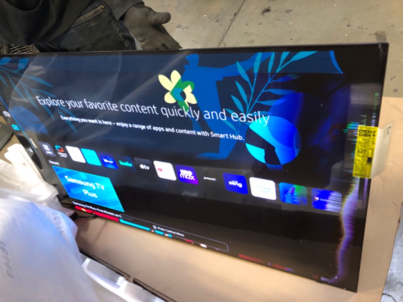 Photo 2 of SAMSUNG 65-Inch Class OLED 4K S95B Series Quantum HDR, Dolby Atmos, Object Tracking Sound, Laser Slim Design, Smart TV with Alexa Built-In (QN65S95BAFXZA, 2022 Model) - bent corner. screen/inner screen damage.
