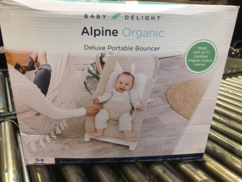 Photo 2 of Baby Delight Alpine Deluxe Portable Bouncer, Infant, 0-6 Months, 100% GOTS Certified Cotton Fabrics, Organic Oat