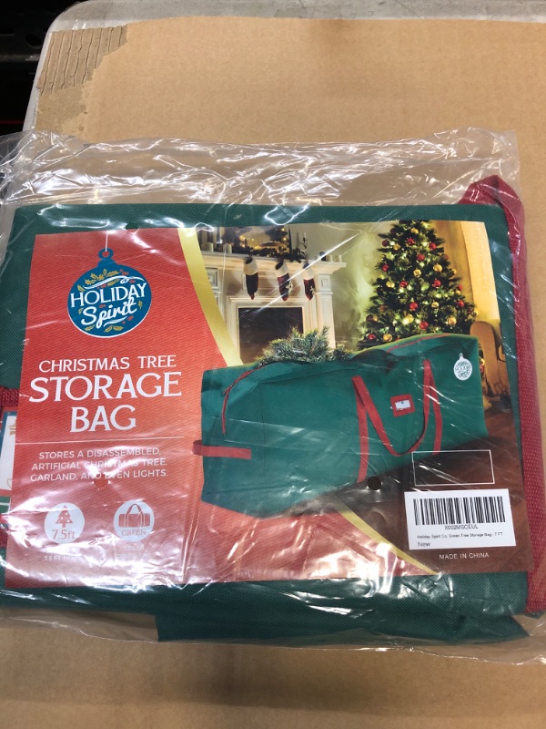 Photo 2 of 7.5 ft Christmas Tree Storage Bag, Heavy Duty Extra Large Artificial Christmas Tree Bag with Reinforced Handles and Dual Zippers Wide Opening (Green, 7.5 ft)