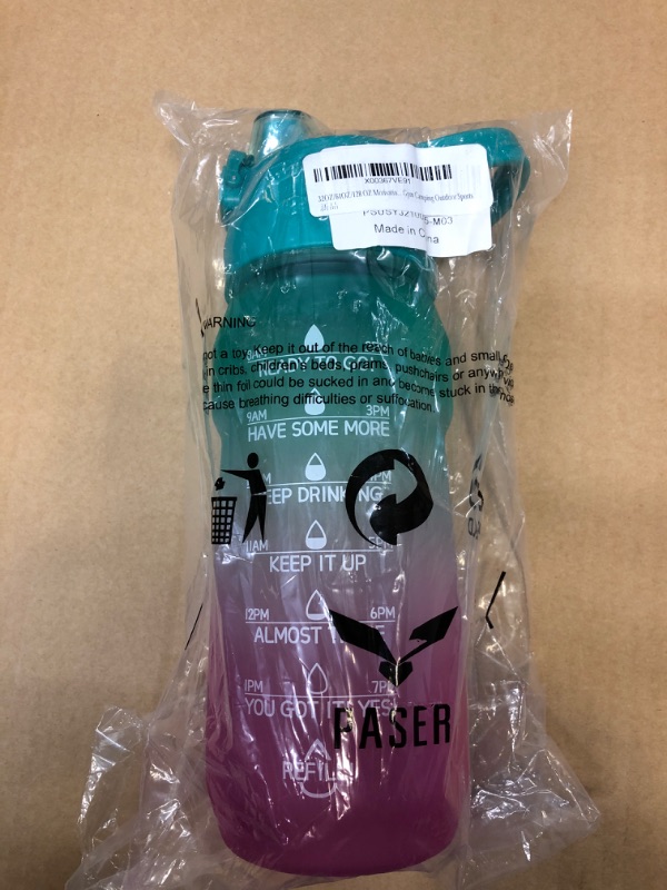 Photo 1 of 32oz/64oz/128oz Motivational Water Bottles with Times to Drink Leakproof BPA Free Water Jug with Time Marker