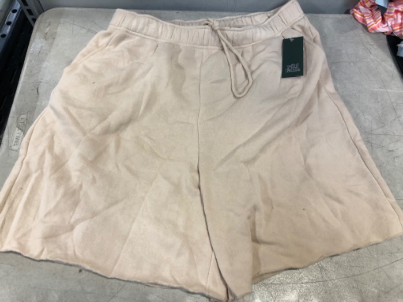 Photo 2 of High-Rise Fleece Bermuda Shorts - Wild Fable Light Taupe L, Light Brown
