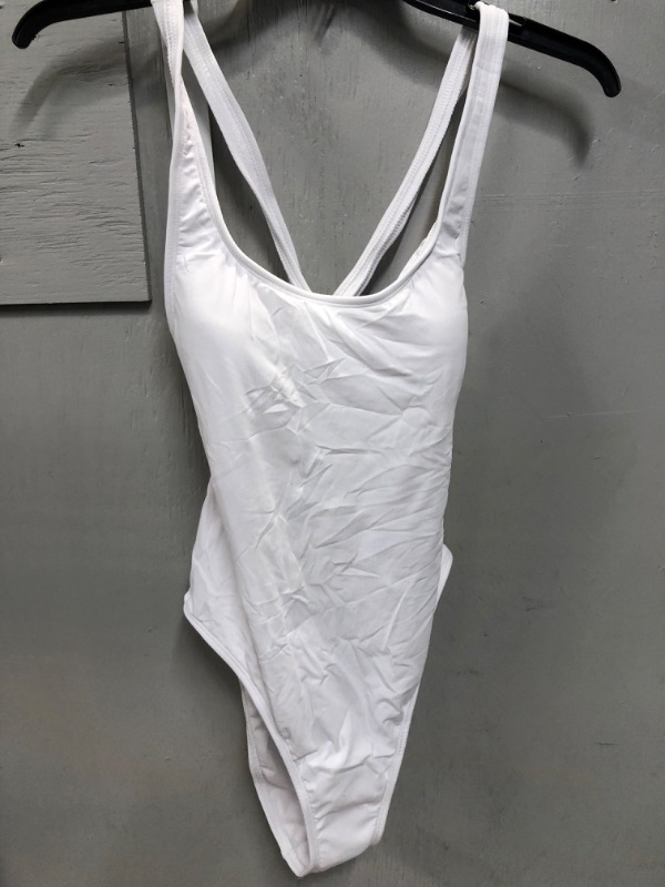 Photo 2 of Juniors' Ribbed One Piece Swimsuit - Xhilaration White M
