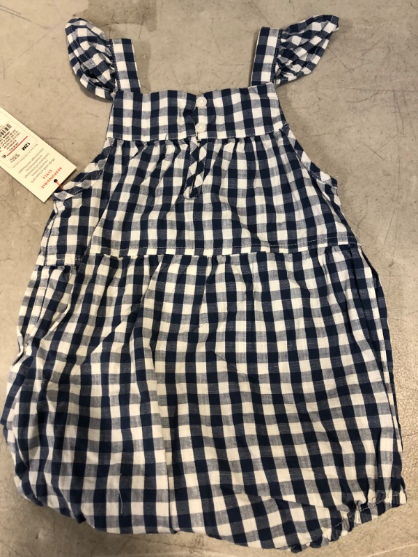 Photo 2 of Baby Girls' Floral Gingham Romper - Cat & Jack™ Blue 12M