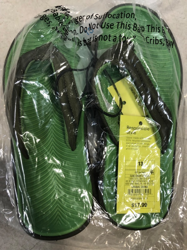 Photo 2 of Boys' Sterling Slip-On Thong Sandals - All in Motion Olive Green 13
