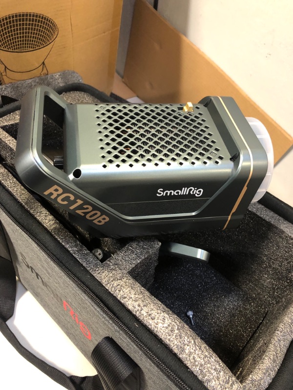 Photo 6 of SmallRig RC 120D 120W COB LED Video Light, 5600K, 62600Lux@1m On-Board and SmallGoGo App Control, TLCI 96+ CRI 95+, 9 Lighting Effects, Support AC Adapter and 14.4V/26V V-Mount Battery- 3470--UNABLE TO TEST IN FACILITY, NEEDS TO BE CHARGED 
