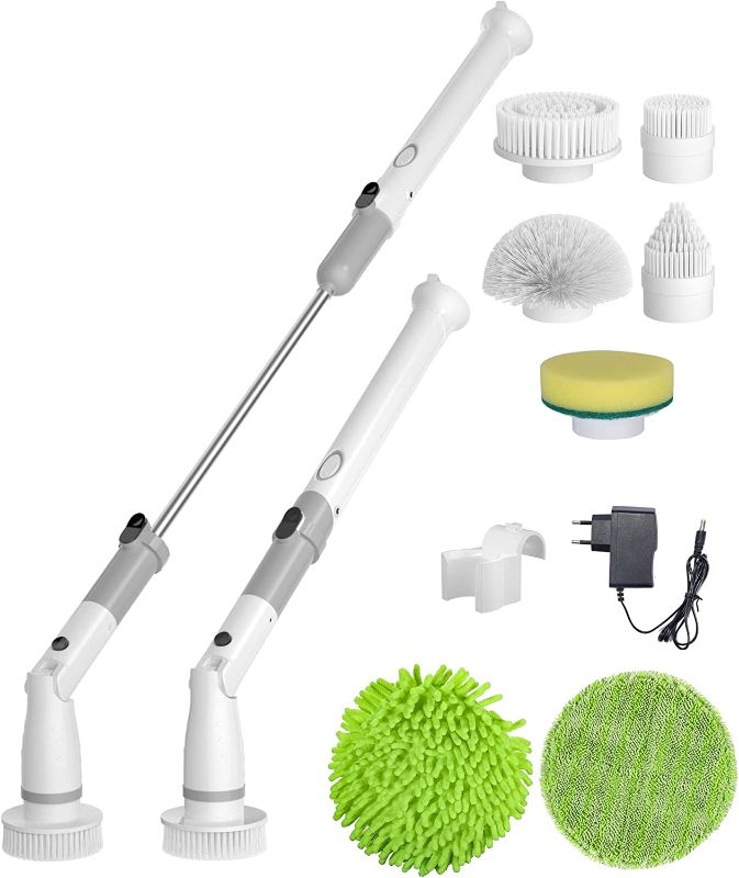 Photo 1 of AYOTEE Electric Spin Scrubber Tile Scrubber,Cordless Power Scrubber Electric Scrubber for Bathroom Surface Cleaner Bathroom Scrubber with Replaceable Rotating Brush(Grey)
