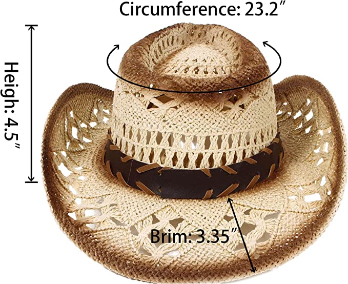 Photo 1 of Livingston Men & Women's Woven Straw Cowboy Hat w/Hat Band
