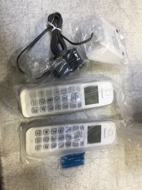 Photo 3 of Panasonic DECT 6.0 Expandable Cordless Phone with Answering Machine and Smart Call Block - 2 Cordless Handsets - KX-TGD532W (White/Silver) White/Silver 2 Handsets Talking Caller ID + Answering Machine Phone