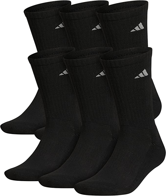 Photo 1 of adidas Men's Athletic Cushioned Crew Socks with Arch Compression for a Secure Fit (6-Pair)
