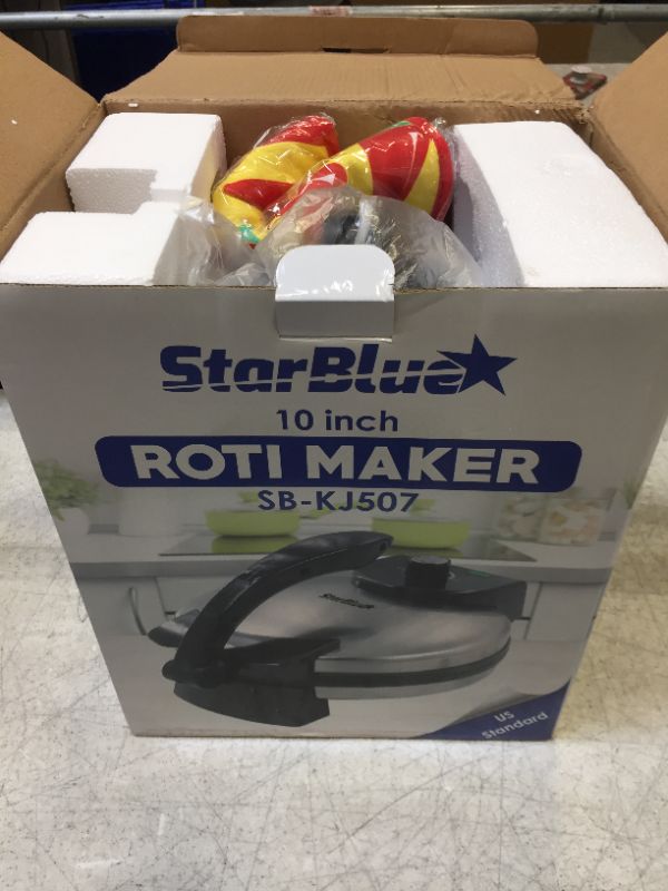 Photo 5 of 10inch Roti Maker by StarBlue with FREE Roti Warmer - The automatic Stainless Steel Non-Stick Electric machine to make Indian style Chapati, Tortilla, Roti AC 110V 50/60Hz 1500W