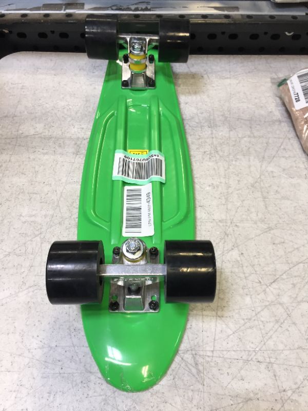 Photo 2 of Mini Sidewalk Cruiser Skateboard 22" Complete, Green Deck, Wheel Color Varies

