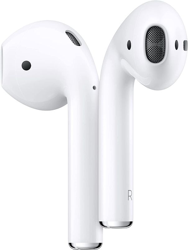 Photo 1 of Apple AirPods (2nd Generation) Wireless Earbuds with Lightning Charging Case Included. Over 24 Hours of Battery Life, Effortless Setup. Bluetooth Headphones for iPhone- 
