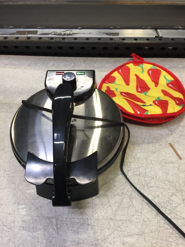 Photo 4 of 10inch Roti Maker by StarBlue with FREE Roti Warmer - The automatic Stainless Steel Non-Stick Electric machine to make Indian style Chapati, Tortilla, Roti AC 110V 50/60Hz 1500W