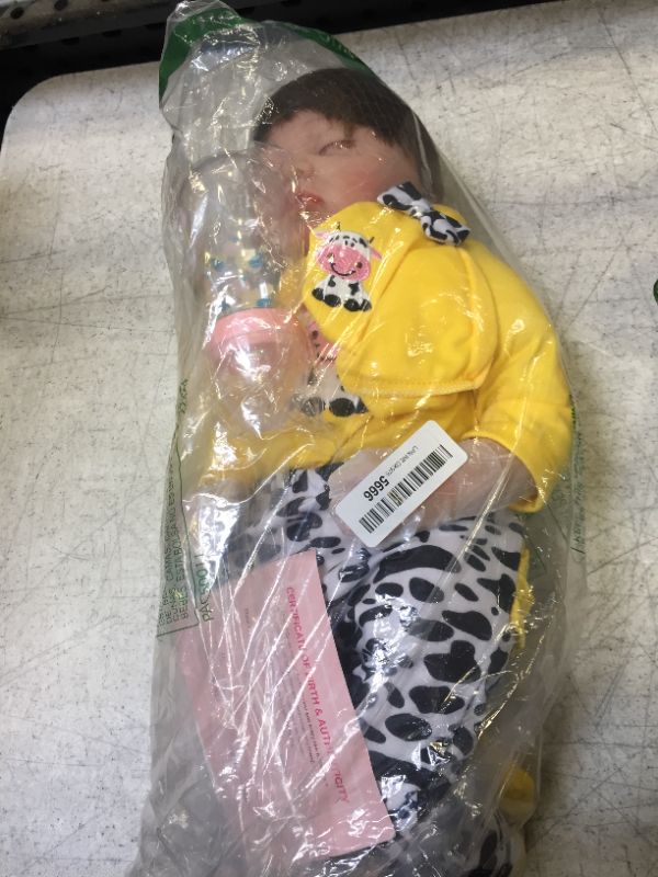 Photo 2 of CHAREX Lifelike Reborn Baby Dolls Soft Body 22 Inch Realistic Newborn Baby Dolls Real Life Baby Dolls Gifts/Toys for Collection & Kids Age 3+ 22'' Yellow Cow