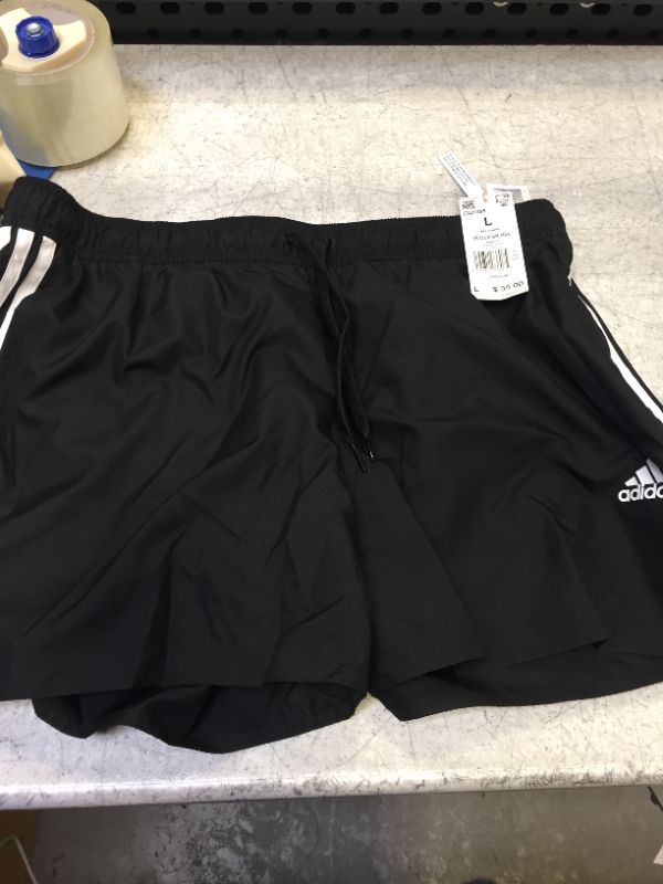 Photo 2 of adidas Men's Classic 3-Stripes Swim Shorts Black- SIZE  Large