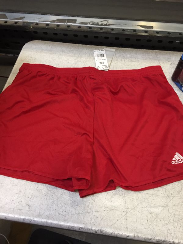 Photo 2 of adidas Originals Women's Tall Size Parma 16 Shorts - SIZE XX-Large Power Red/White