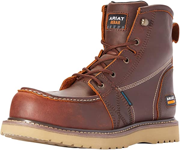 Photo 1 of ARIAT Men's Rebar Wedge Moc 6" Waterproof Composite Toe Work Boot Western- SIZE 10.5
