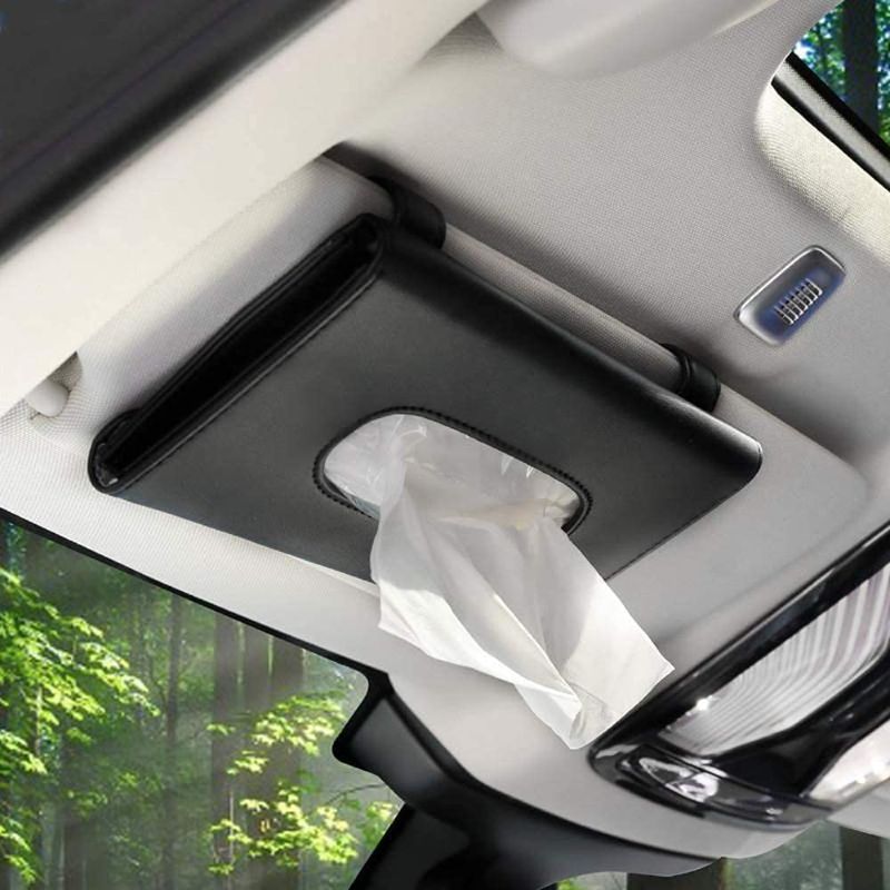 Photo 1 of 2 PK Oyrlize Tissue Holder for Car,Car Sun Visor Tissues Holder Napkin Box,Universal Car Vehicle Facial Paper Dispenser,Elegant [Durable] Leather Paper Carry Storaging Case,Best Gifts for Men Women-Black
