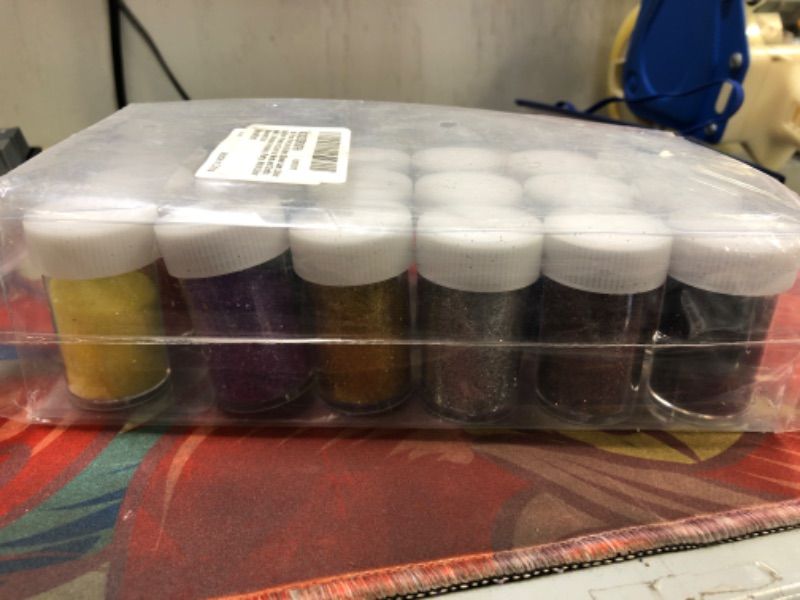 Photo 2 of 18 Pack Fine Extra Glitter Shake Jars, Color Glitter Powder for Slim for Arts and Crafts, Nail, Scrapbook, Holiday, Party, Multi Color Assorted Set.