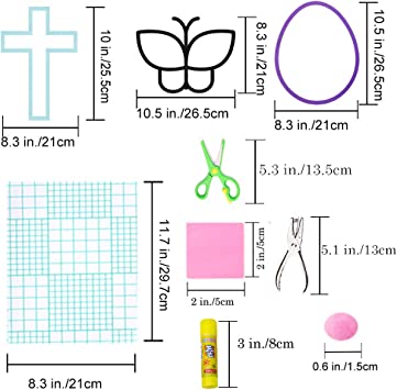 Photo 3 of Exquiss 3 Patterns for Easter Tissue Paper Suncatcher Crafts-Egg+Cross+Butterfuly Suncatchers Crafts with 1600pcs Craft Kits for Kids Easter Crafts Suncatchers Easter DIY Activities School Art Crafts