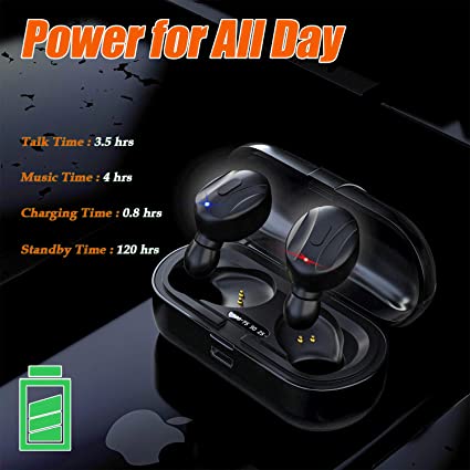 Photo 2 of Earbuds Mini Headphones, in-Ear Earphones with Charging Case, IPX5 Waterproof Hi-Fi Stereo Built-in Mic Headset for Sport, Gym - Factory Seal