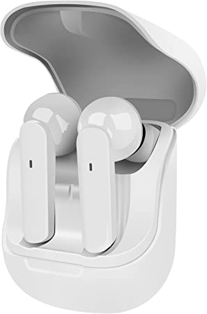 Photo 1 of GoldenPlayer True Wireless Earbuds, Bluetooth Headphones with Wireless Charging Case, Wireless in-Ear Headphones with Microphone, Touch Control, Stereo Sound Earphones for Sports White-- Factory Seal