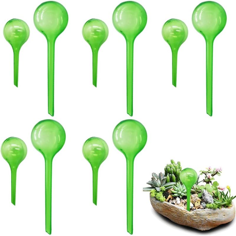 Photo 1 of (( FACTORY SEALED )) OJYUDD 10 PCS Plastic Automatic Watering Globes,Watering Balls for Indoor Plant,Lazy Watering Drip Irrigation Equipment,Mini Self-Watering Globe for Plants,Flowers,2 Size,Green
