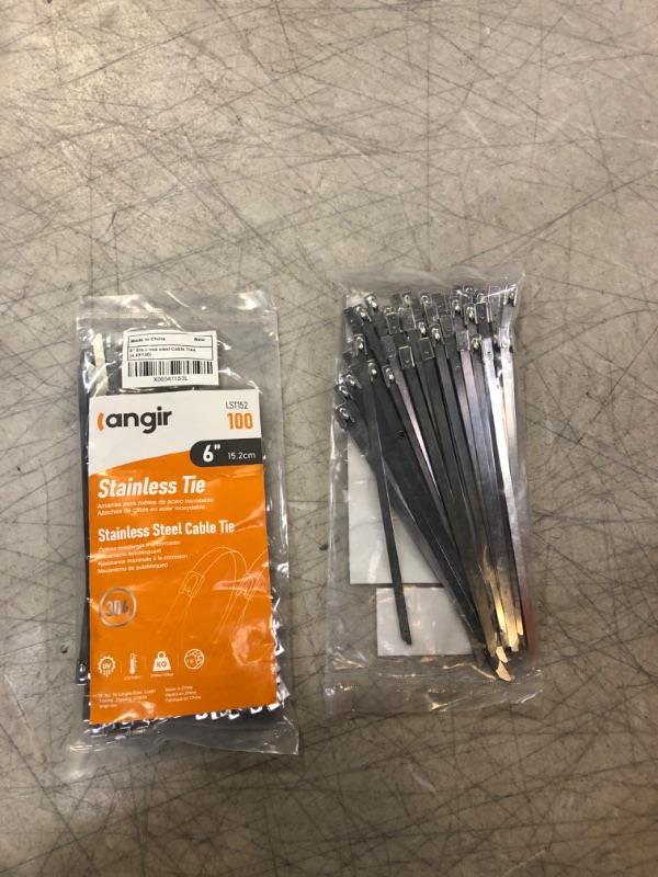 Photo 2 of (( 2 PACK  FACTORY SEALED )) LANGIR Stainless Steel Zip Ties 6 Inches Heavy Duty Heat Resistant Cable Metal Wire Ties 100 PCS
