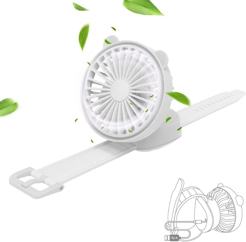 Photo 1 of HR Mini Wrist Fan for Kids,Small Folable Watch Fan with Comfortable Wrist Strap,Personal Portable Handheld Fan for Childrens Boys Girls,USB Rechargeable Fashion Compact Summer Fan (White)
