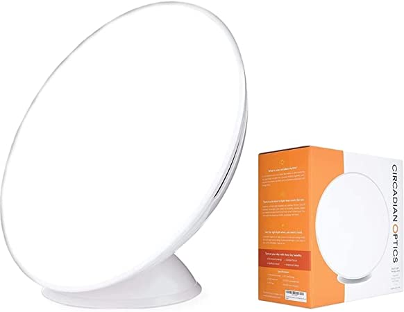 Photo 1 of ** USED ** Circadian Optics Light Therapy Lamp - UV-Free LED Happy Mood Lamps with 10,000 Lux for Seasonal Sunlight Changes - Full Spectrum Sun Lights for Work from Home - Lampu (White)
