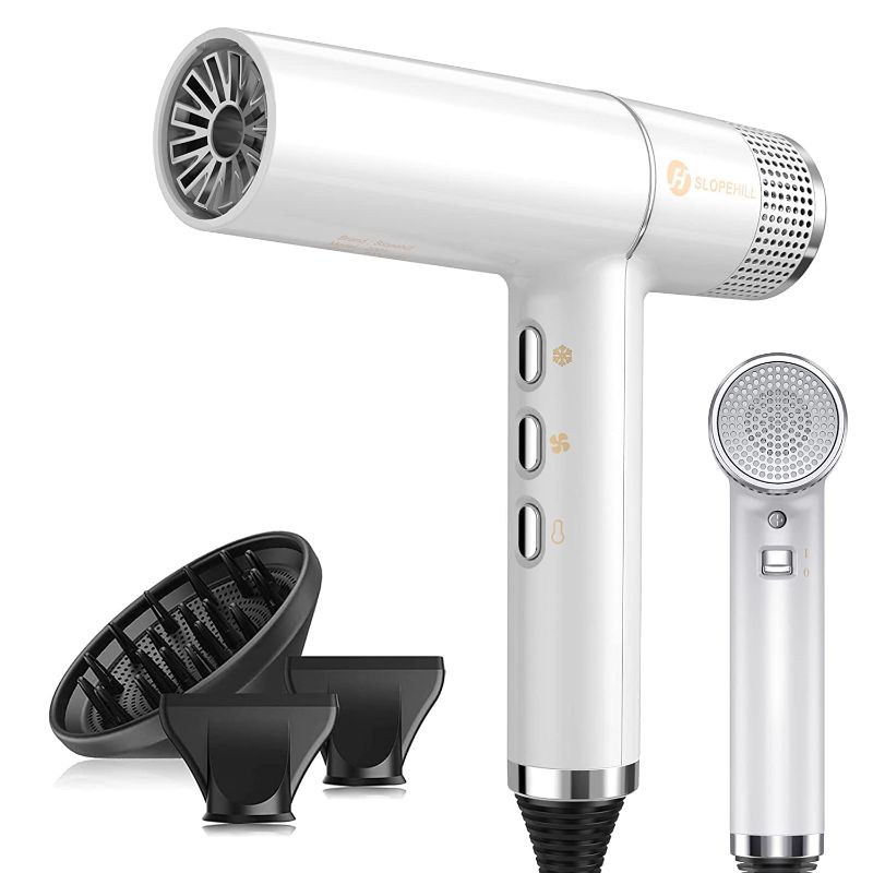 Photo 1 of slopehill Hair Dryer with Unique Brushless Motor | IQ Perfetto | Innovative Microfilter | Oxy Active Technology | Led Display (White)
