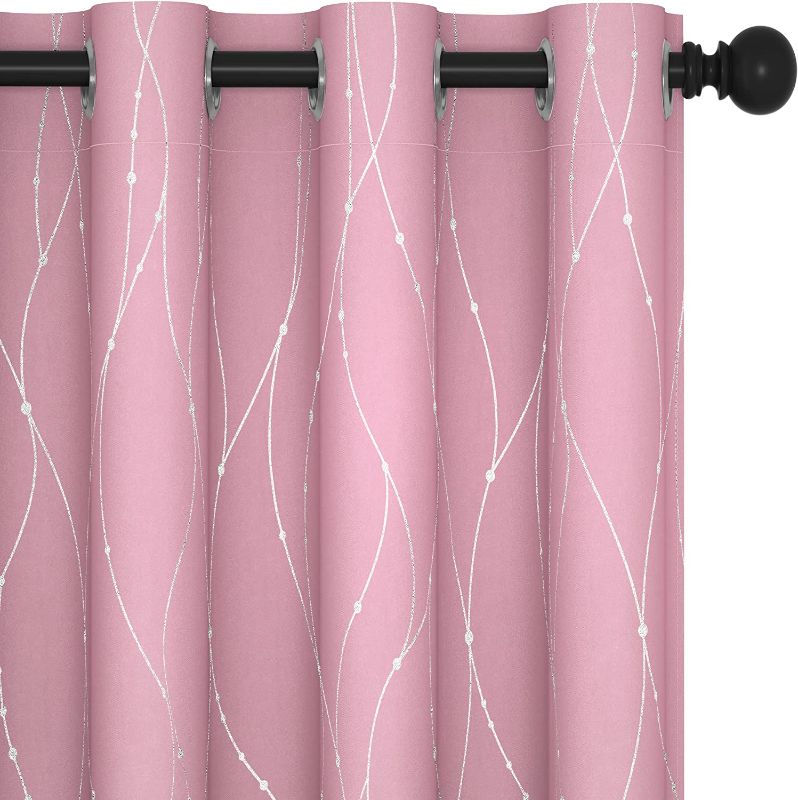 Photo 1 of (( FACTORY SEALED )) Deconovo Pink Blackout Curtains for Girls Room, Set of 2 - 84 Inch Length, Light Blocking Curtains with Dots Pattern (52 x 84 Inch, Baby Pink, 2 Drapes)
