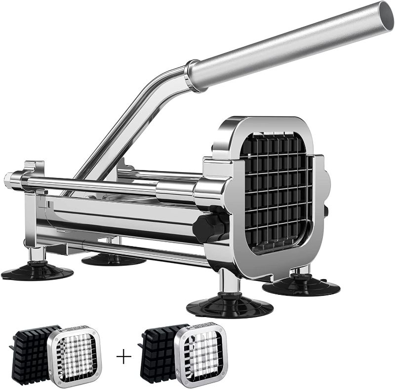 Photo 1 of ** USED ** French Fry Cutter, Befano Potato Slicer Fry Cutter | Stainless Steel Potato Cutter for French Fries Cutter with 1/2-Inch and 3/8-Inch Blade Great for Potato, French Fries, Cucumber Vegetables Carrot
