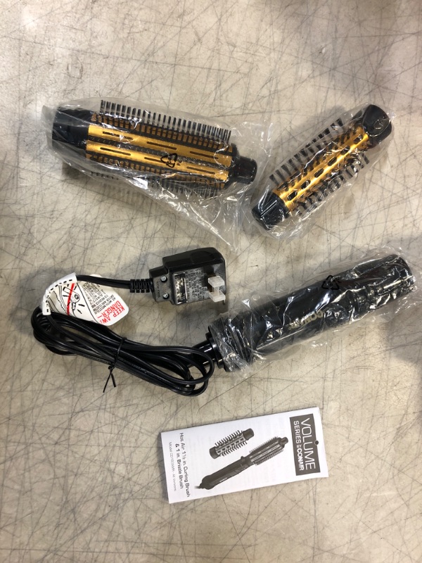 Photo 2 of ** USED ** Conair 2-in-1 Hot Air Brush and Curling Comb, Hair Styling Tools & Appliances, Black/Gold
