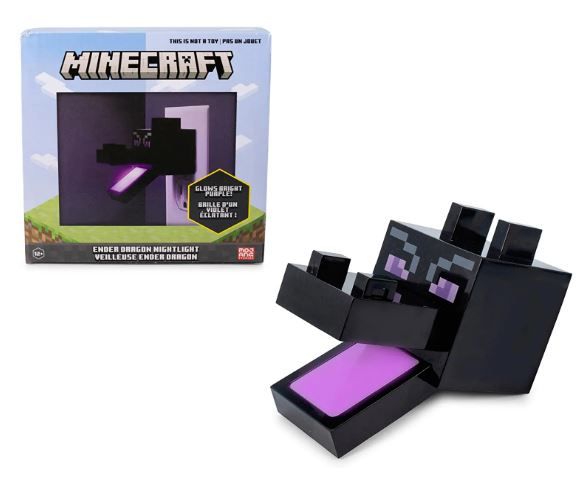 Photo 1 of ** USED READ NOTES ** Minecraft Purple Ender Dragon Plug-In Nightlight With Auto Dusk To Dawn Sensor | LED Mood Light For Kids Bedroom, Play Room, Hallway | Home Decor Room Essentials | Video Game Gifts And Collectibles
